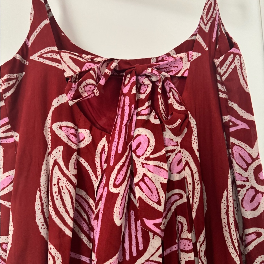 Anthropologie Red and Pink Floral Maxi Dress | never worn! - Picture 2 of 4
